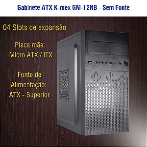 Gabinete ATX K-mex GM-12NB Sem Fonte