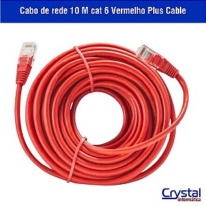 Cabo de rede 10 M cat 6 Vermelho Plus Cable