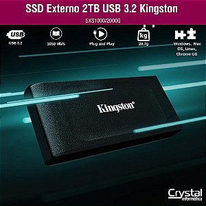 SSD Externo 2TB USB 3.2 Kingston SXS1000/2000G