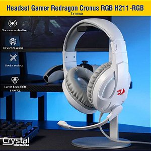 Headset Gamer Redragon Cronus White RGB H211W-RGB