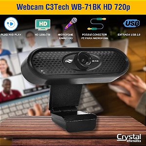 Webcam C3Tech WB-71BK HD 720p