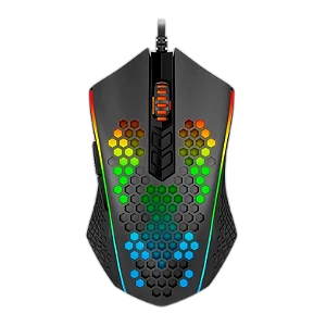 Mouse Gamer Redragon Memeanlion Honey Comb, RGB, 12400DPI, 7 Botoes, Preto, M809-K