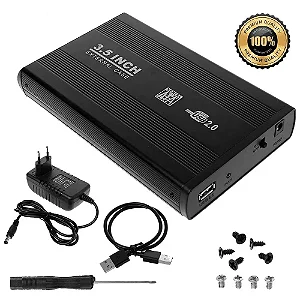 Case USB 2.0 HD de 3,5" SATA Preta FY-426