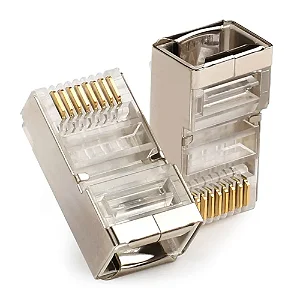 Conector RJ45 Cat6 Blindado Com 10 Unidades Exbom