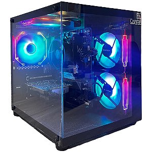 PC Gamer Crystal Fury AMD Ryzen 5 8400F, NVMe 512GB, Memória 16G DDR5, Placa de Vídeo GTX 1650, Com Wi-Fi