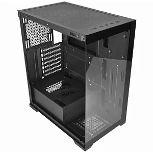 Gabinete Gamer K-MEX Poseidon CG-11G4, Mid Tower, Vidro Temperado, ATX, Black, Sem Fonte, Sem Fan, CG11G4RH0010B0X