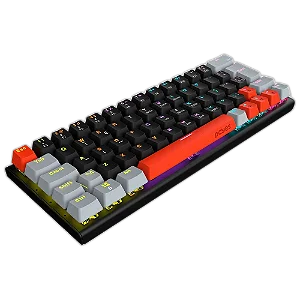 Teclado Gamer Mecanico 60% Pcyes Kuromori Black Vulcan, Switch Blue, Led Rainbow, Ptkm60Bl