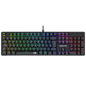 Teclado Mecânico Gamer Redragon Sindri Rainbow, Switch Brown, USB, ABNT2, Full-Size, Black, K671 (PT-BROWN)