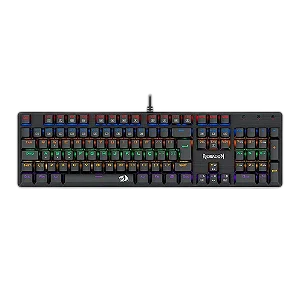 Teclado Mecanico Gamer Redragon Valheim, Rainbow, Switch Marrom, USB, Preto, K608-R-PT-BROWN