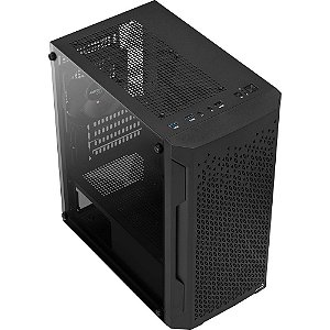 Previous Next Gabinete Gamer Aerocool Trinity Mini Preto Lateral Vidro