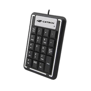 Teclado Numérico C3Tech KN-11BK USB, 19 Teclas, Compacto, Preto