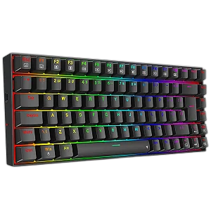 Teclado Gamer Mecânico Redragon Phantom, RGB, USB, Switch Brown, ABNT2, 75%, Preto, K629-RGB