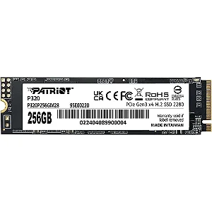 SSD Patriot P320 256GB M.2 2280 Nvme Pcie GEN 3 X4 Leitura 3000MB/S Gravacao 2200MB/S - P320P256GM28