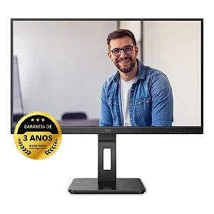 Monitor AOC 27 Polegadas IPS 27P2Q - Ajuste de Altura, Pivotante, HDMI e USB