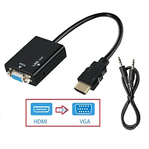 Conversor Adaptador de HDMI para VGA com Audio Exbom CC-HVA60
