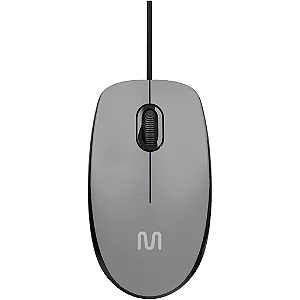 Mouse Com Fio MF400 Clique Silencioso Conexão USB 1200dpi Cabo de 180cm 3 Botões Cinza Multilaser - MO387
