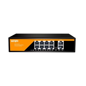 Switch Gigabit 8 Portas PoE + 2 Uplink Haiz HZ-1010GB POE