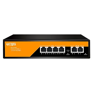 Switch PoE Ativo 4 Portas + 2 Up Link Haiz HZ-EF1006P