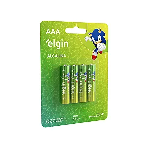Pilha Alcalina Elgin com 4 AAA LR03