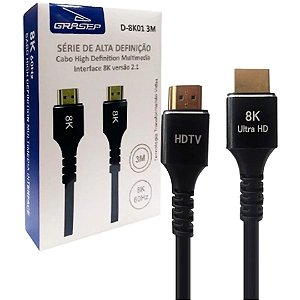 Cabo HDMI 2.1 8K 3 Metros Grasep