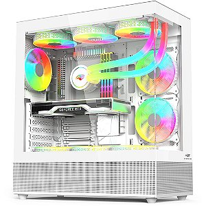 Gabinete Gamer C3Tech MT-G850WH, Mid Tower, Vidro Temperado, ATX, Branco, Sem Fonte, Sem Fan