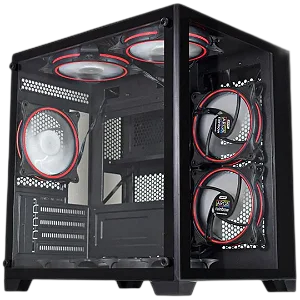 Pc Gamer Crystal Aquário AMD Ryzen 5500 Placa de Vídeo RX570 Memória 16GB NVMe 512GB