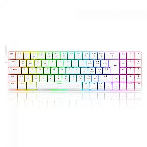 Teclado Gamer Mecânico Redragon Ashe, RGB, Switch Blue, ABNT2, White, K626-KB-W PT-BLUE