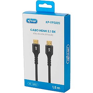 Cabo HDMI Macho 2.1 8K 1,5 Metros Knup KP-YP5005