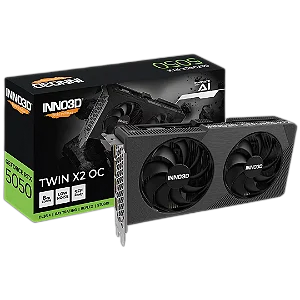 Placa de Vídeo Inno3D RTX 5050 8GB TWIN X2 Nvidia GeForce, 8GB, GDDR6, 128bits, DLSS 4, Ray Tracing - N50502-08D6-174071N