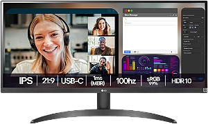 Monitor LG UltraWide™ 29WQ500B-B Tela IPS de 29", 21:9, Full HD, 1ms (MBR), 100Hz, sRGB 99%, HDR10