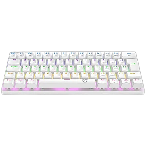 Teclado Mecânico Gamer T-Dagger Arena, Rainbow, Switch Brown, 60%, ABNT2, Branco, T-TGK321W-BR ABNT-2