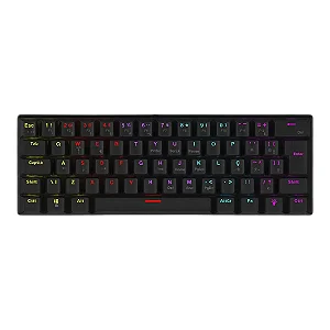Teclado Mecânico 60% Vinik Anihi Black Switch Red Led Rainbow - Anihibkrd