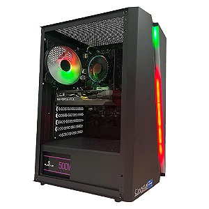 PC Gamer Crystal Intel i5-14400F Placa de Vídeo RTX 5060 8GB Memória 16GB