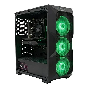 PC Gamer Crystal AMD Ryzen 5 5500 Placa de Vídeo RX550, Memória 16GB