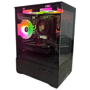 PC Gamer Crystal AMD Ryzen 5 5500, Placa de Vídeo RX550, Memória 16GB, SSD 512GB
