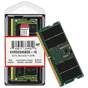 Memória Notebook 16GB DDR5 5600MHz Kingston KVR56S46BS8-16
