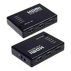 Switch Hub HDMI 5x1 5 Entradas 1 Saída Controle Remoto 1080p