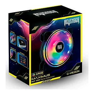 Cooler Fan ARGB 120mm Kit com 3 unidades e Controladora REVENGER - G-VR333K