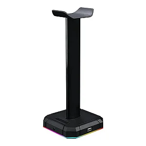 Suporte para Headset Redragon Scepter RGB HA312 com Hub USB 2.0 e P2 3,5mm - Preto