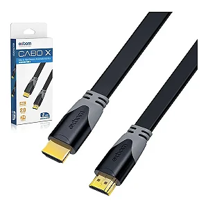 Cabo HDMI 2.0 Flat 3 Metros 4K 60Hz Exbom CBX-H2B30SM - ARC - Macho x Macho