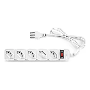 Filtro de Linha Protetor Eletrônico Intelbras EPE 205 5 Tomadas Bivolt Branco