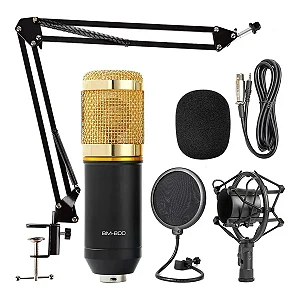Microfone Profissional Condensador BM800 Kit com Braço Articulado