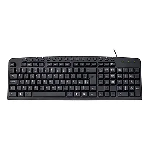Teclado Multimídia K-mex KM-2928 ABNT2 com 16 Teclas de Atalho