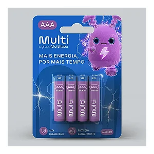 Pilha Alcalina AAA Multi PA002 com 4 Unidades