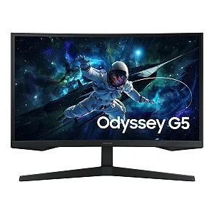 Monitor Samsung 27 Gamer Curvo Odyssey G5 QHD VA 1000R 165Hz 1ms HDR10 FreeSync HDMI D-Port Headphone LS27CG552ELMZD