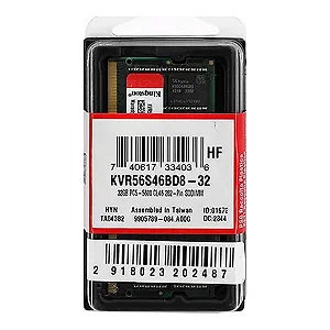 Memória Notebook 32GB DDR5 5600MHz Kingston KVR56S46BD8-32