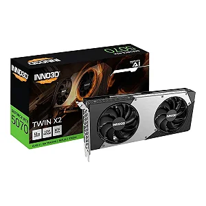 Placa de Vídeo Inno3D GeForce RTX 5070 Twin X2 12GB 192Bits GDDR7 N50702-12D7-195064N