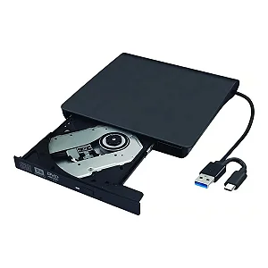 Gravador de DVD Externo USB + Tipo C Lotus