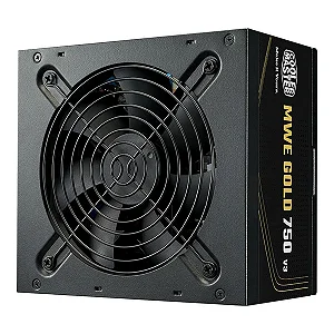 Fonte Cooler Master MWE Gold 750 V3, 750W, ATX 3.1, 80 Plus Gold, Preto, MPE-7506-ACAG-BBR