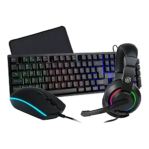 Combo Gamer Kalkan Odin Core 4-em-1 Mouse, Teclado, Headset e Mousepad KLK00017